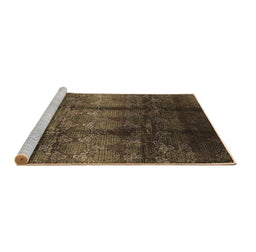 Sideview of Machine Washable Oriental Brown Industrial Rug, wshurb1286brn