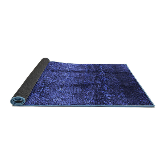 Sideview of Oriental Blue Industrial Rug, urb1286blu