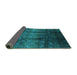 Sideview of Oriental Turquoise Industrial Rug, urb1286turq