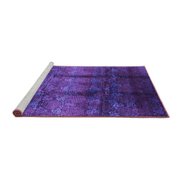 Sideview of Machine Washable Oriental Purple Industrial Area Rugs, wshurb1286pur