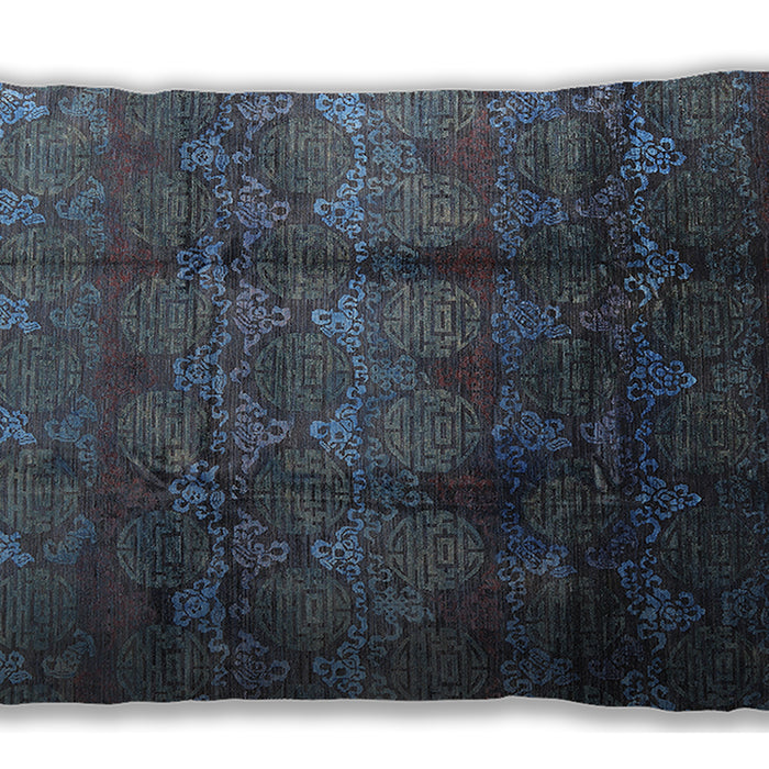 Mid-Century Modern Urban Steel Blue Lumbar Throw Pillow, 13 inch by 19 inch, lburb1286
