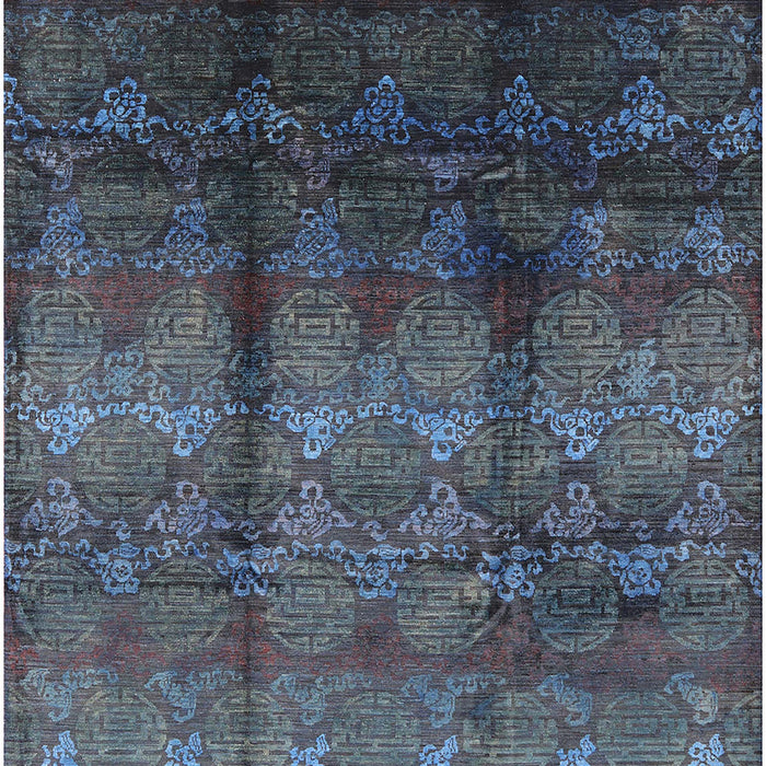 Machine Washable Industrial Modern Steel Blue Rug, wshurb1286