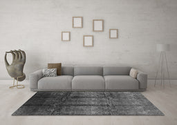 Machine Washable Oriental Gray Industrial Rug in a Living Room,, wshurb1286gry