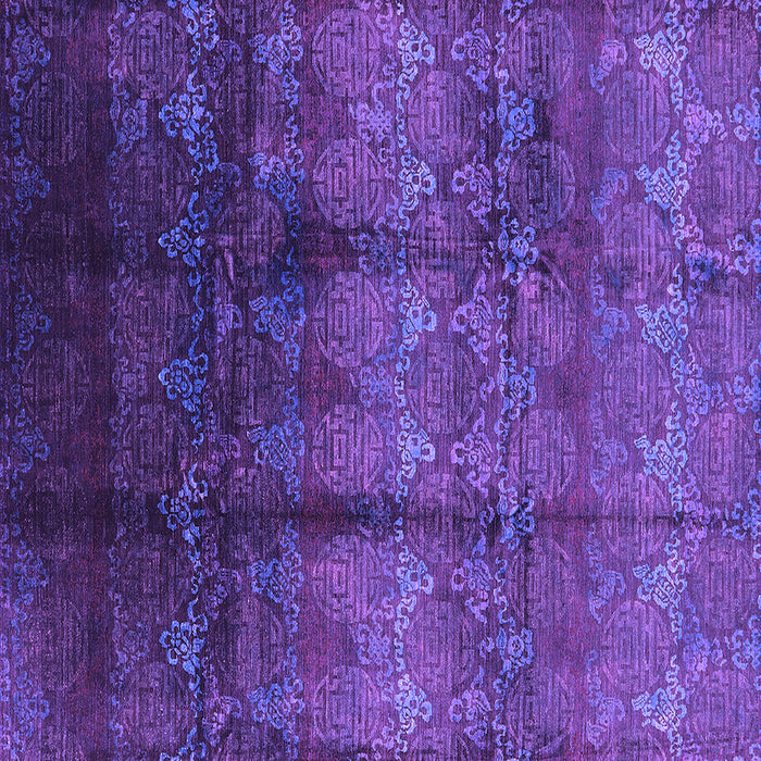 Square Machine Washable Oriental Purple Industrial Area Rugs, wshurb1286pur