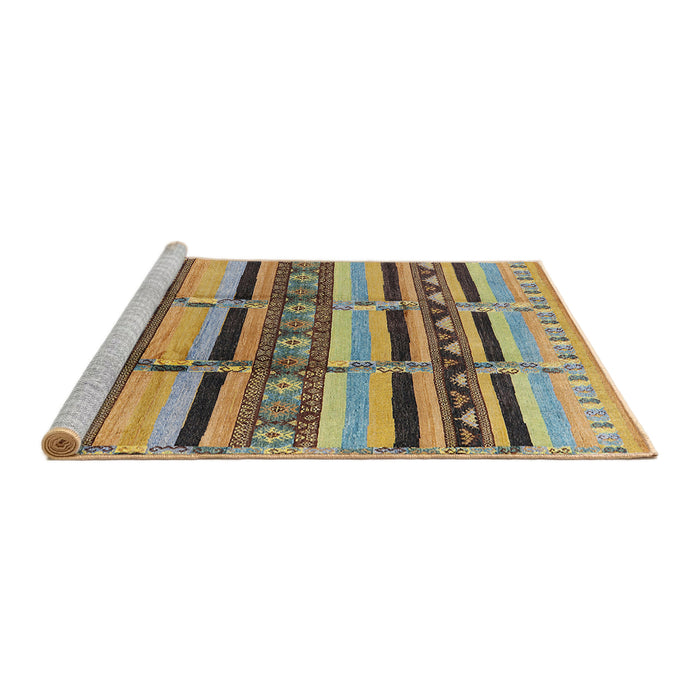 Sideview of Machine Washable Industrial Modern Sepia Brown Rug, wshurb1287