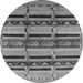 Round Oriental Gray Industrial Rug, urb1287gry