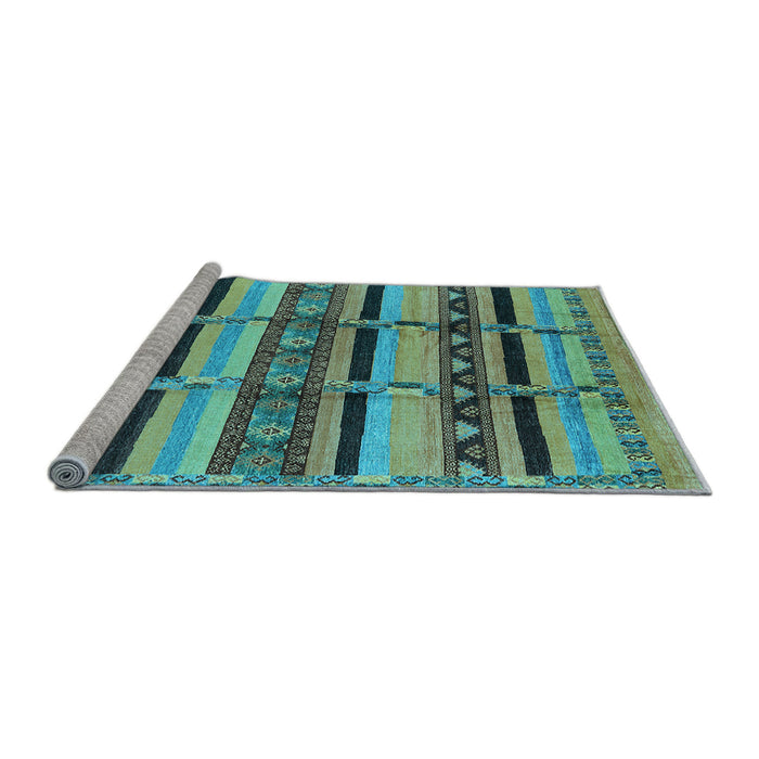 Sideview of Machine Washable Oriental Light Blue Industrial Rug, wshurb1287lblu