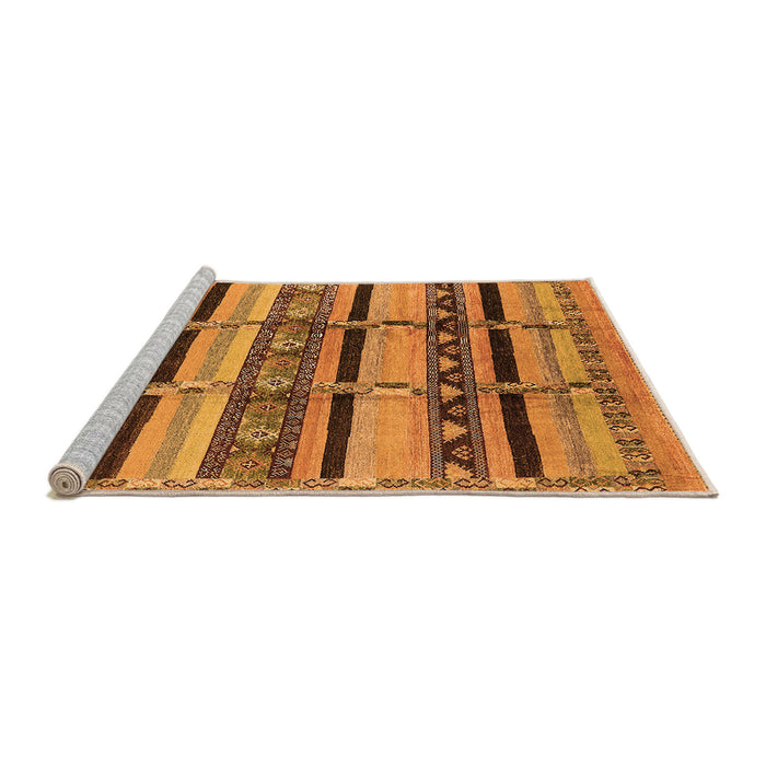 Sideview of Machine Washable Oriental Orange Industrial Area Rugs, wshurb1287org