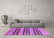 Machine Washable Oriental Purple Industrial Area Rugs in a Living Room, wshurb1287pur