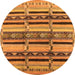 Round Oriental Orange Industrial Rug, urb1287org