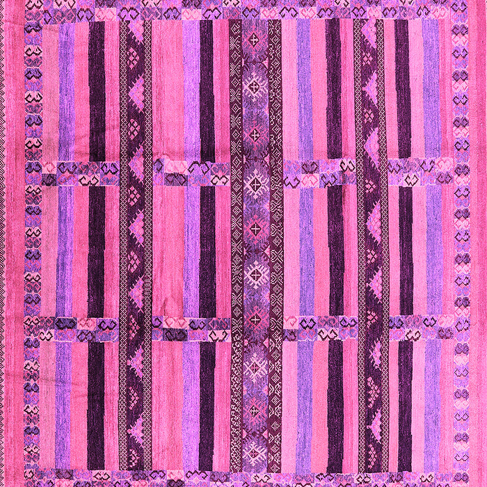 Square Machine Washable Oriental Pink Industrial Rug, wshurb1287pnk