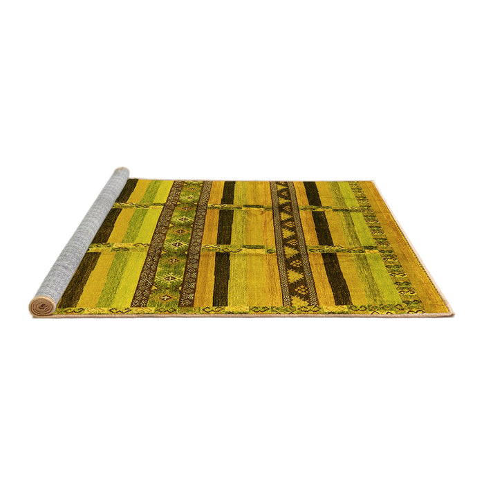 Sideview of Machine Washable Oriental Yellow Industrial Rug, wshurb1287yw