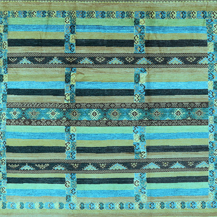 Square Oriental Light Blue Industrial Rug, urb1287lblu