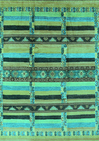 Oriental Turquoise Industrial Rug, urb1287turq