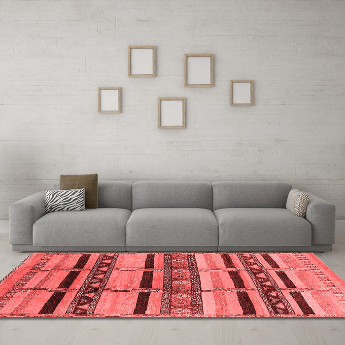Industrial Red Washable Rugs