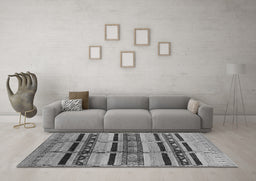 Machine Washable Oriental Gray Industrial Rug in a Living Room,, wshurb1287gry