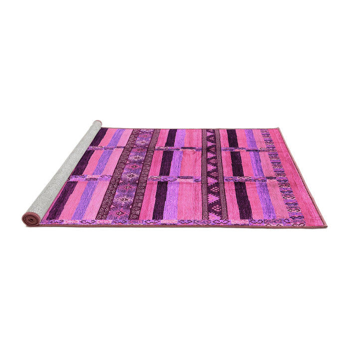 Sideview of Machine Washable Oriental Pink Industrial Rug, wshurb1287pnk