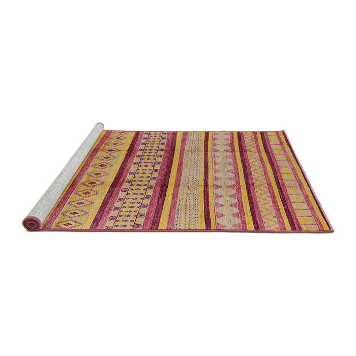 Sideview of Machine Washable Industrial Modern Orange Rug, wshurb1288