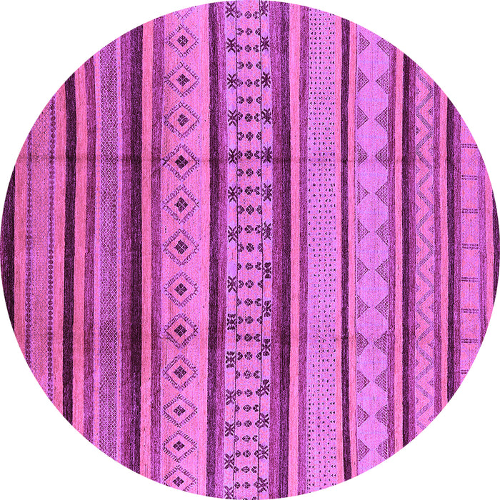 Round Machine Washable Oriental Purple Industrial Area Rugs, wshurb1288pur