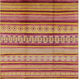 Square Machine Washable Industrial Modern Orange Rug, wshurb1288