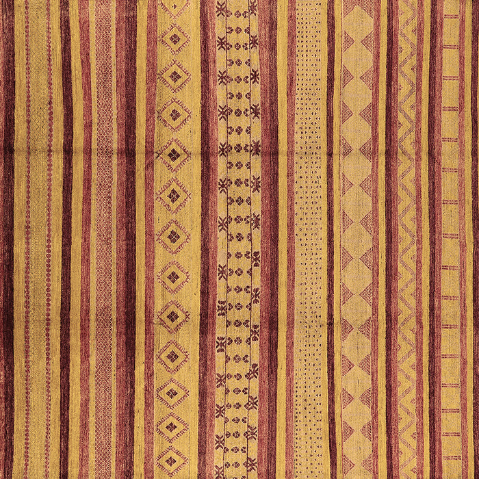 Square Machine Washable Oriental Brown Industrial Rug, wshurb1288brn