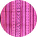 Round Oriental Pink Industrial Rug, urb1288pnk