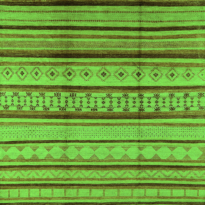 Square Oriental Green Industrial Rug, urb1288grn
