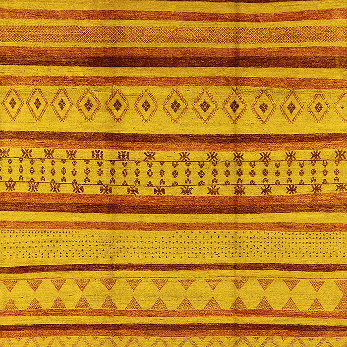 Machine Washable Oriental Yellow Industrial Rug, wshurb1288yw