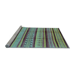 Sideview of Machine Washable Oriental Light Blue Industrial Rug, wshurb1288lblu