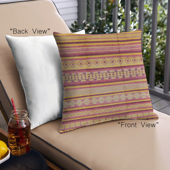 Front View of Mid-Century Modern Urban Square Orange Throw Pillow, 18 inch by 18 inch, pwurb1288