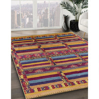 Mid-Century Modern Dark Raspberry Purple Oriental Rug, urb1289