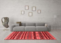 Machine Washable Oriental Red Industrial Rug, wshurb1289red