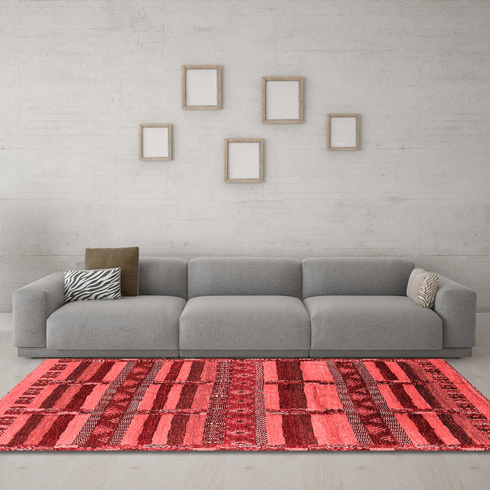 Industrial Red Washable Rugs