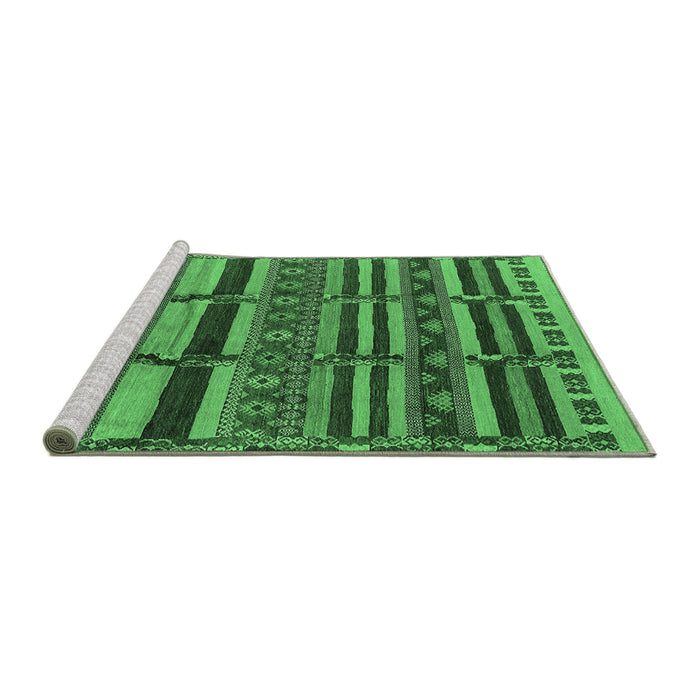 Sideview of Machine Washable Oriental Emerald Green Industrial Area Rugs, wshurb1289emgrn
