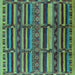 Square Oriental Turquoise Industrial Rug, urb1289turq