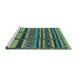 Sideview of Machine Washable Oriental Turquoise Industrial Area Rugs, wshurb1289turq