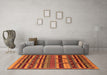 Machine Washable Oriental Orange Industrial Area Rugs in a Living Room, wshurb1289org