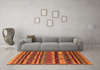 Machine Washable Oriental Orange Industrial Rug, wshurb1289org