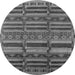 Round Oriental Gray Industrial Rug, urb1289gry