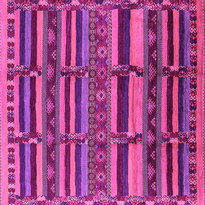 Square Machine Washable Oriental Pink Industrial Rug, wshurb1289pnk