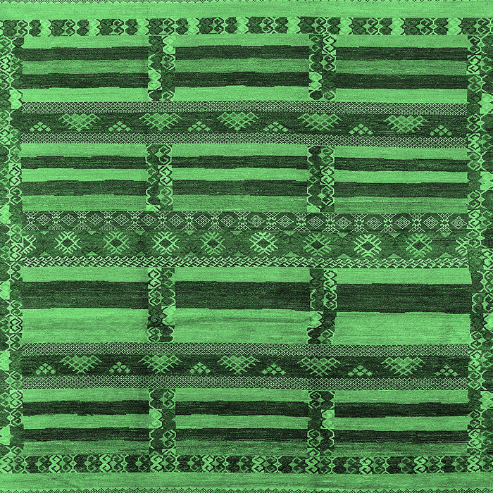 Square Oriental Emerald Green Industrial Rug, urb1289emgrn