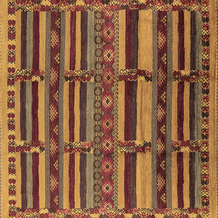 Square Oriental Brown Industrial Rug, urb1289brn