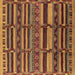 Square Oriental Brown Industrial Rug, urb1289brn