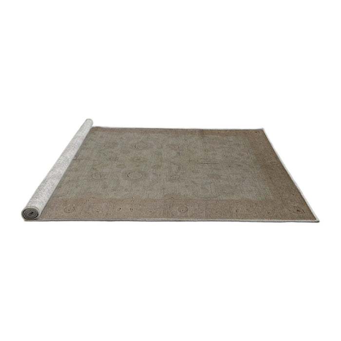 Sideview of Machine Washable Industrial Modern Dark Almond Brown Rug, wshurb1290