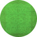 Round Oriental Green Industrial Rug, urb1290grn