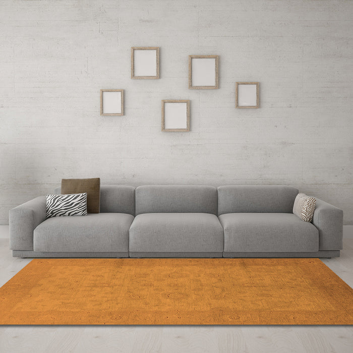 Machine Washable Oriental Orange Industrial Area Rugs in a Living Room, wshurb1290org