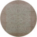 Round Mid-Century Modern Dark Almond Brown Oriental Rug, urb1290