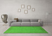 Machine Washable Oriental Green Industrial Area Rugs in a Living Room,, wshurb1290grn