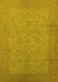 Machine Washable Oriental Yellow Industrial Rug, wshurb1290yw