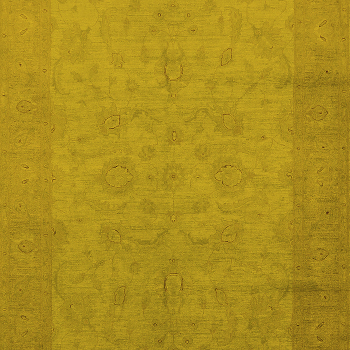 Machine Washable Oriental Yellow Industrial Rug, wshurb1290yw